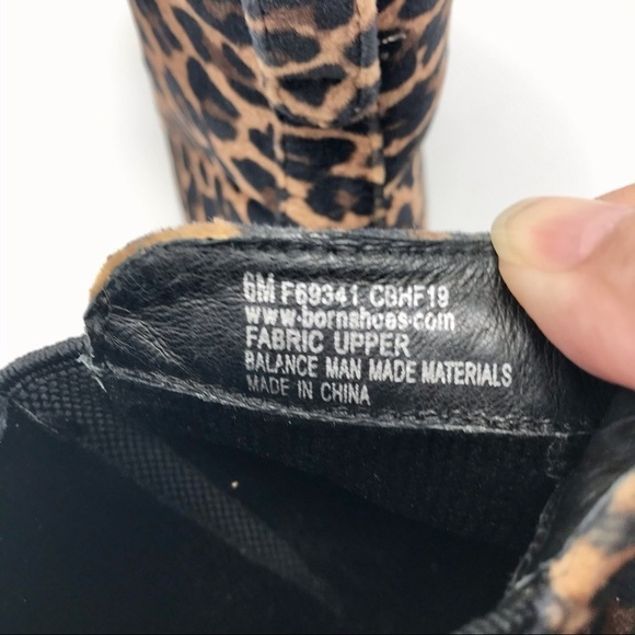 Born Remo Brown and Black Leopard Animal Print Fabric Pixie Booties Size 6 - Picture 9 of 10
